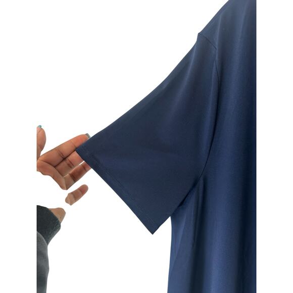 Brooke Shields Timeless Blue Cowl Neck Short Sleeve Office Work Dress Medium - Picture 3 of 11